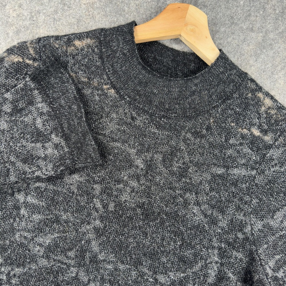 By Anthropologie Sweater Womens Small Gray Hannah‎ Lace Merino Wool Mock Neck